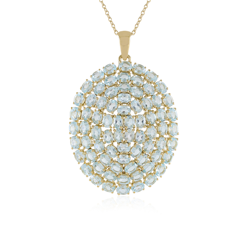 Himmelblauer Topas-Silberhalskette