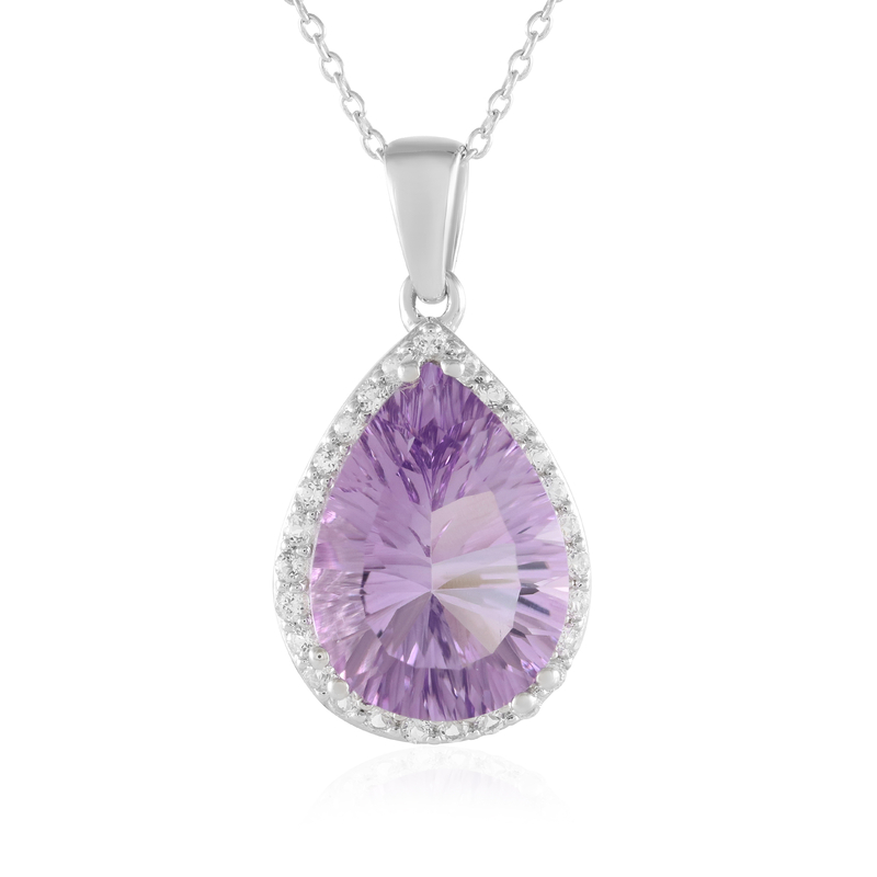 Lavendel-Amethyst-Silberhalskette