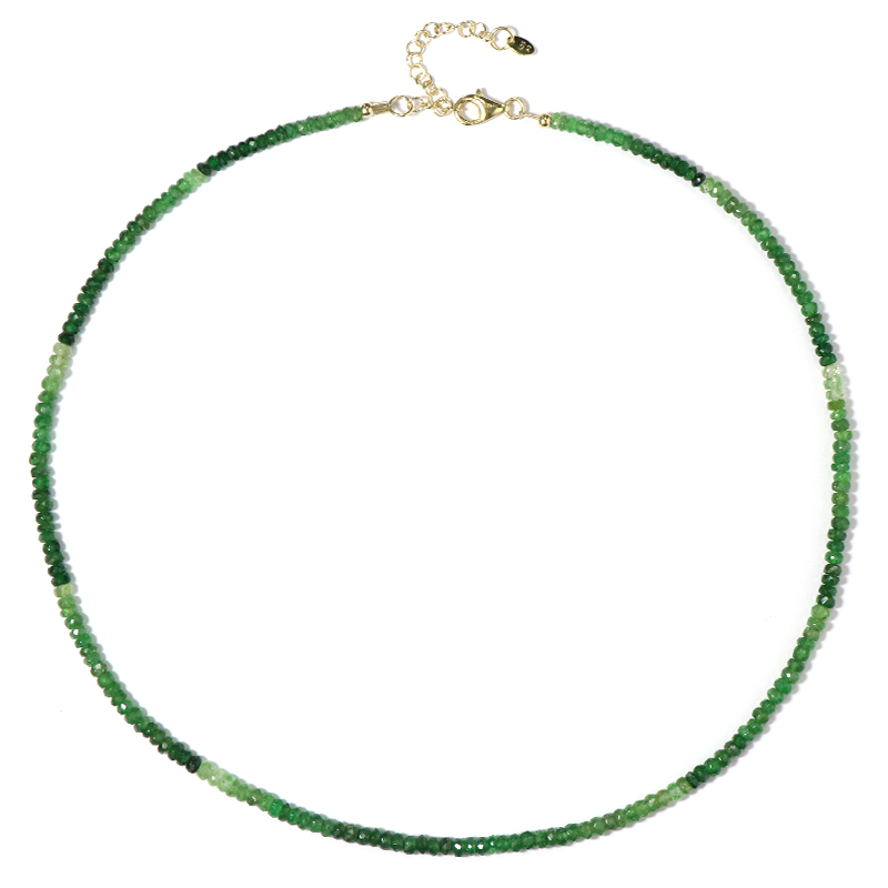 Tansania-Tsavorit-Silberhalskette Tansania-Tsavorit-Silberhalskette