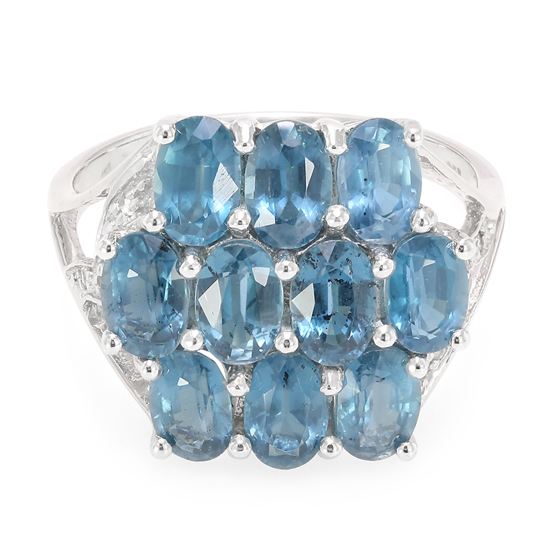 Pfauen-Kyanit-Silberring