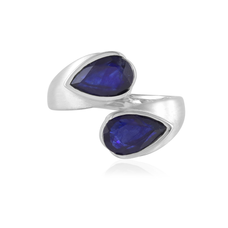 Blauer Madagaskar-Saphir-Silberring (de Melo Essence)