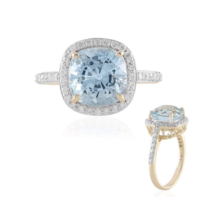 Brasilianischer Aquamarin-Goldring (SUHANA) Brasilianischer Aquamarin-Goldring (SUHANA)