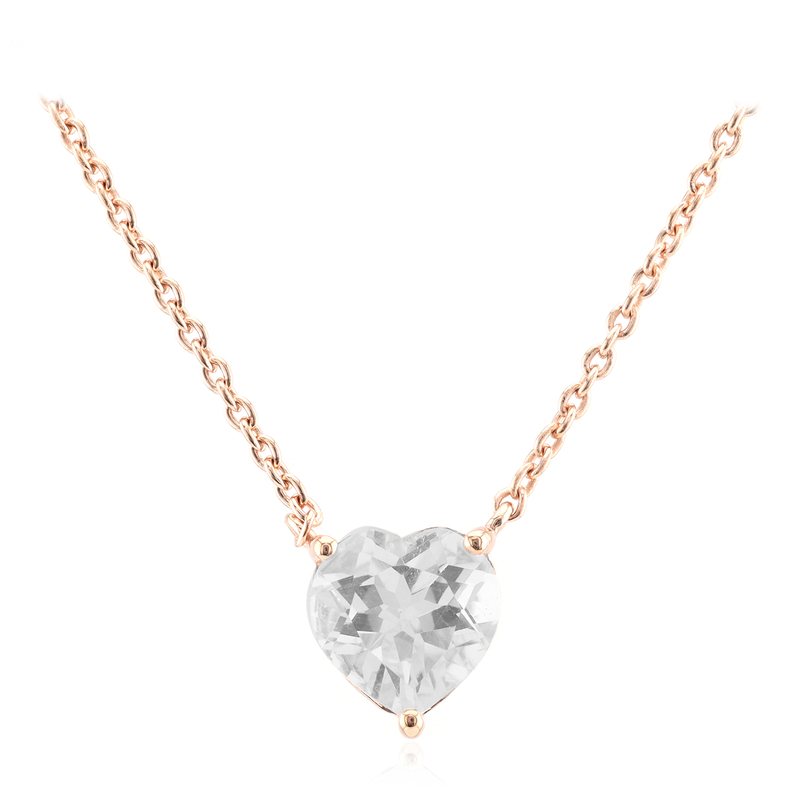 Weißer Topas-Silbercollier