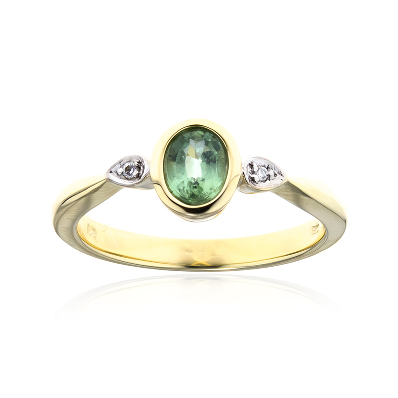 Mint-Kyanit-Goldring (CUSTODANA)