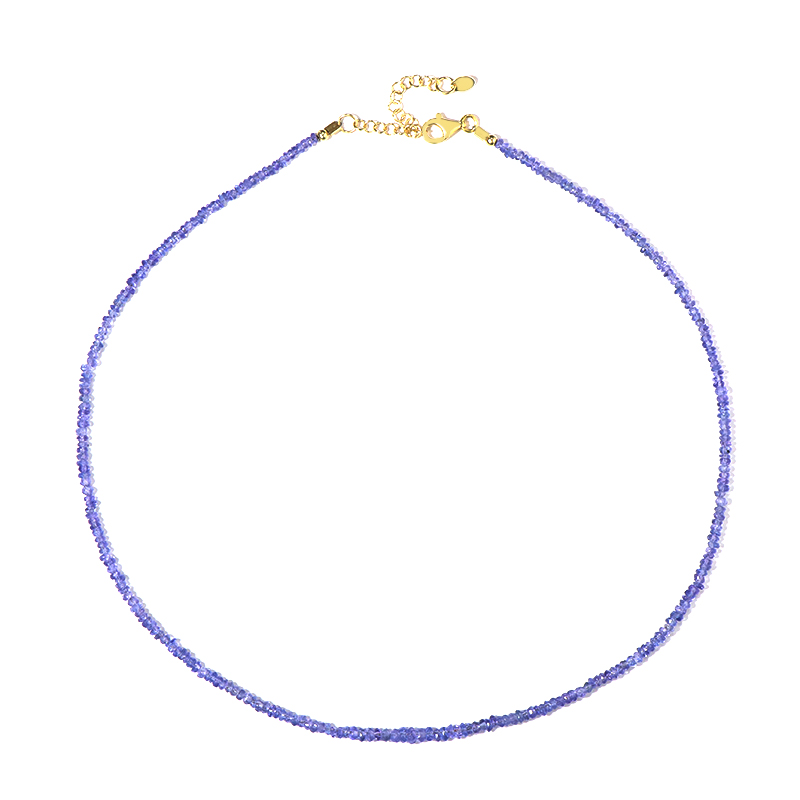 Tansanit-Silberhalskette Tansanit-Silberhalskette