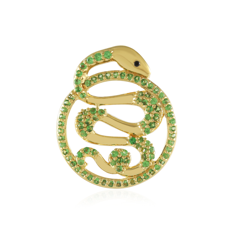 Tansania-Tsavorit-Silberanhänger