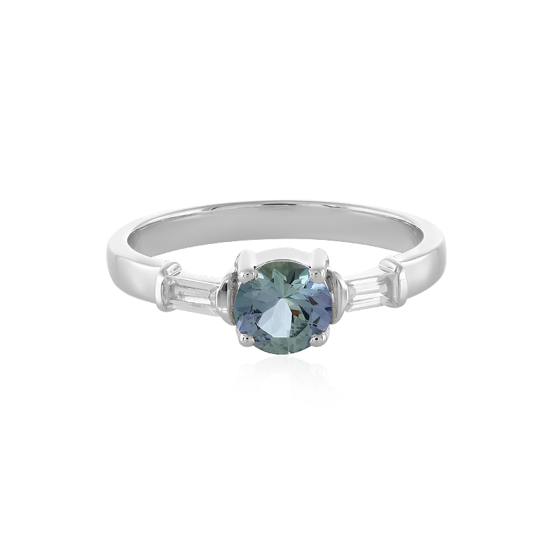 Nicht erhitzter Tansanit-Silberring