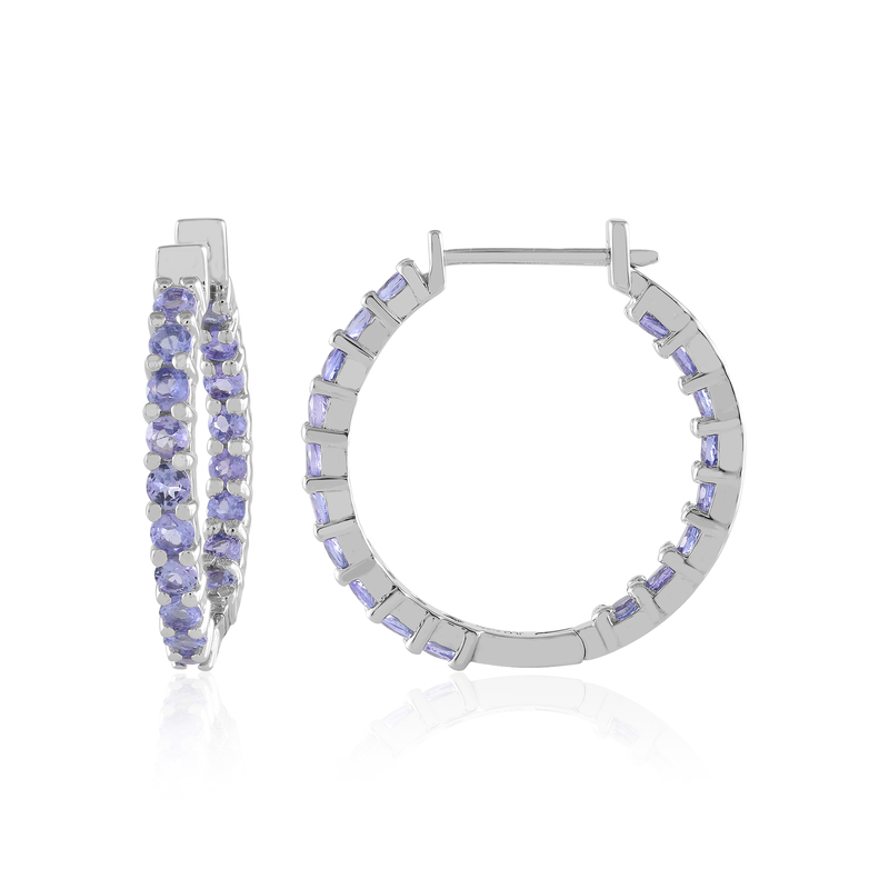 Tansanit-Silberohrringe