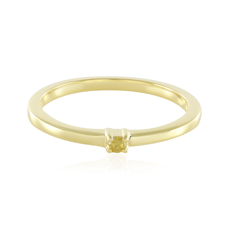 Gelber I3 Brillant-Silberring