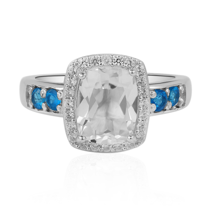 Weißer Topas-Silberring