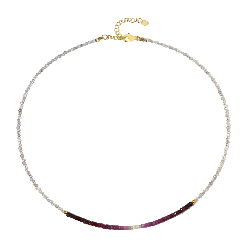 Edelstein-Silberhalskette