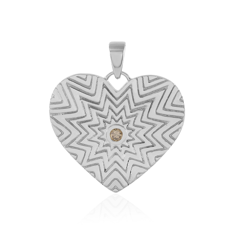 I3 Champagner-Brillant-Silberanhänger