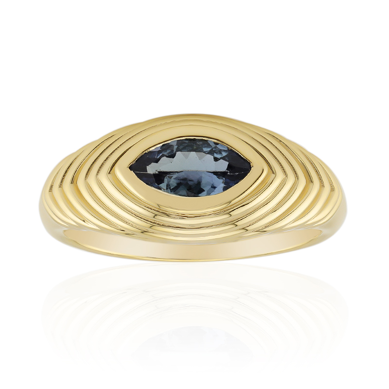 Nicht erhitzter Tansanit-Goldring