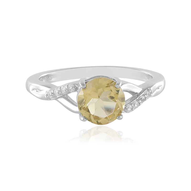 Champagner-Quarz-Silberring