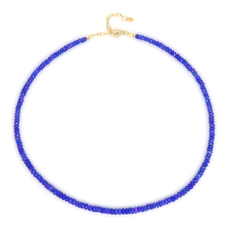 Äthiopischer Lavendel-Opal-Silberhalskette