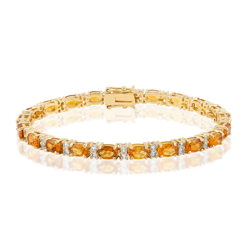 Madeira-Citrin-Silberarmband