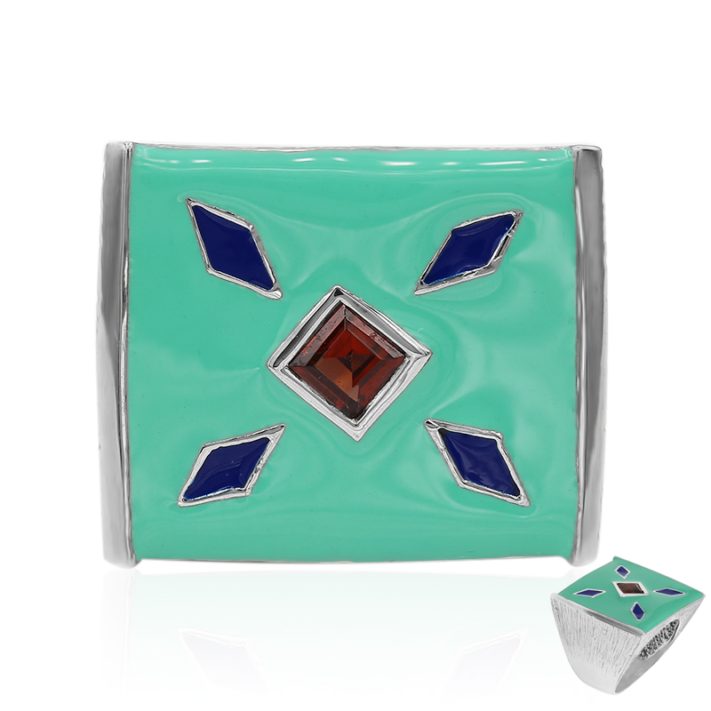 Mosambik-Granat-Silberring (TPC)