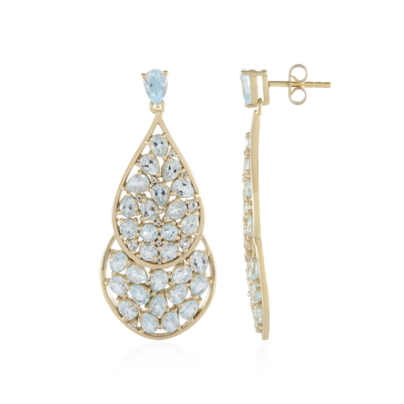 Himmelblauer Topas-Silberohrringe