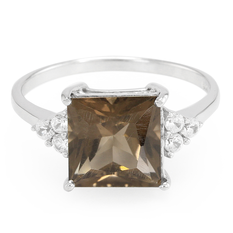 Rauchquarz-Silberring