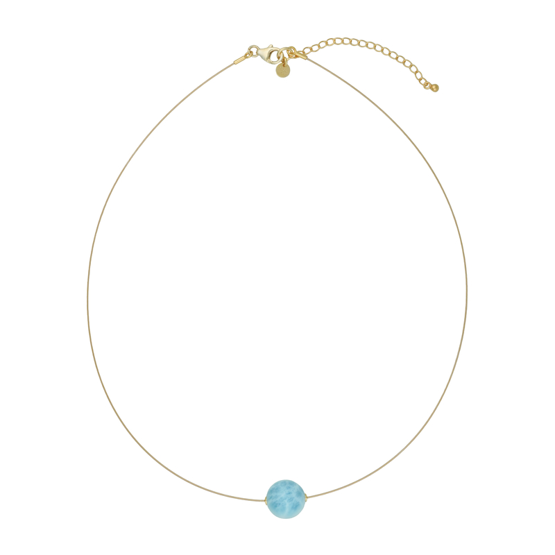 Larimar-Silberhalskette