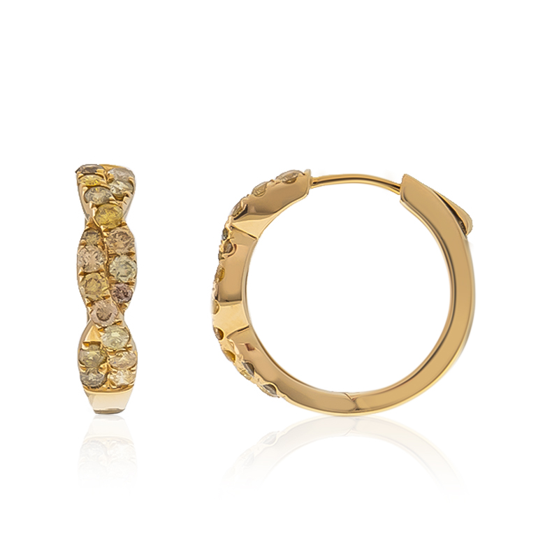 SI2 Fancy-Brillant-Goldohrringe (CIRARI)
