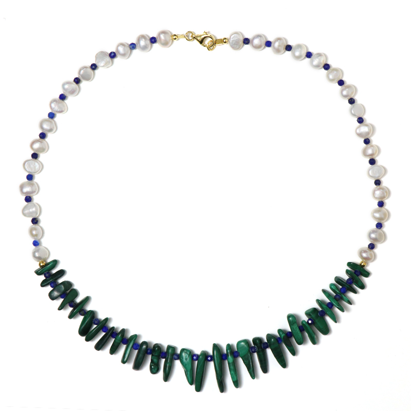 Edelstein-Silberhalskette Edelstein-Silberhalskette