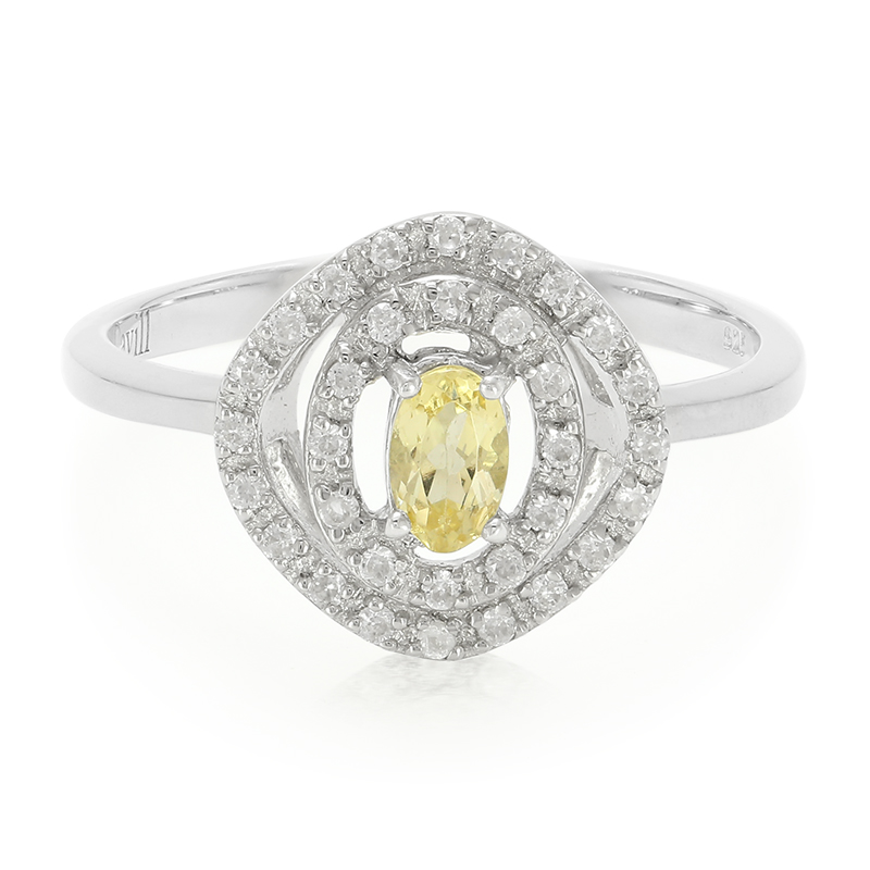 Gelber Apatit-Silberring