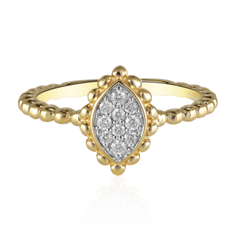 SI1 (G) Brillant-Goldring (Annette) - Farbe: Weiß