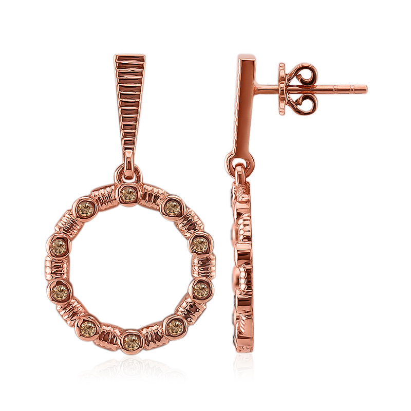 SI1 Argyle-Rose de France-Brillant-Goldohrringe (Annette) SI1 Argyle-Rose de France-Brillant-Goldohrringe (Annette)