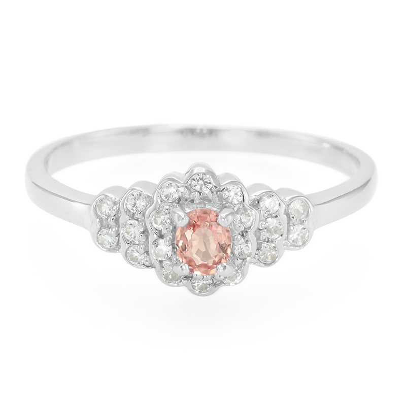 Padparadscha-Saphir-Silberring