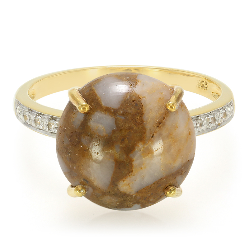 Dinosaurier-Quarz-Silberring