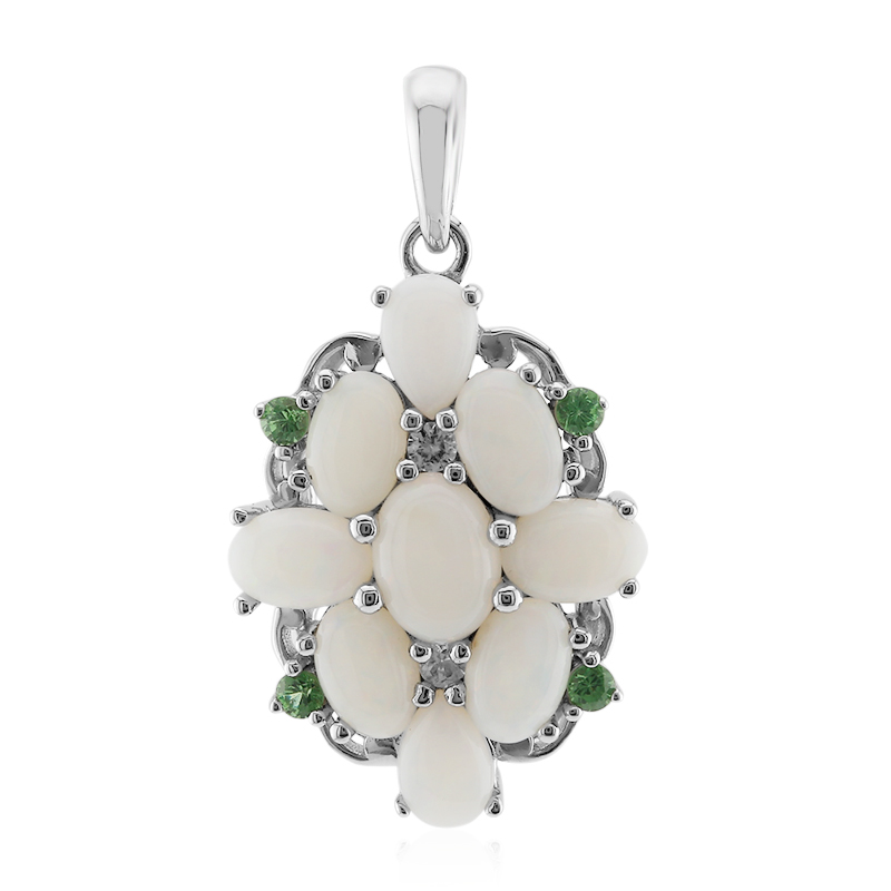 Weißer Opal-Silberanhänger