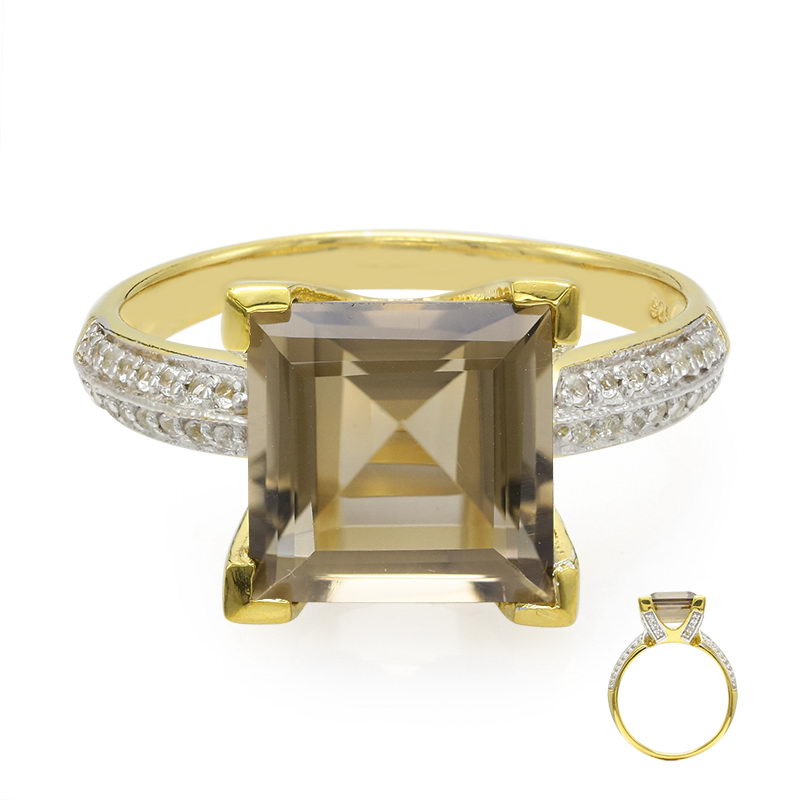 Rauchquarz-Silberring