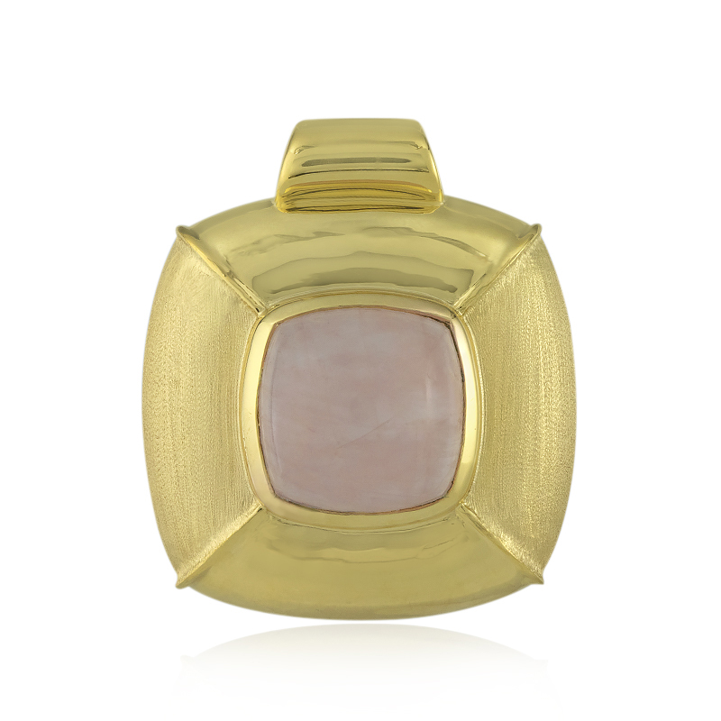 Rosenquarz-Silberanhänger (MONOSONO COLLECTION)