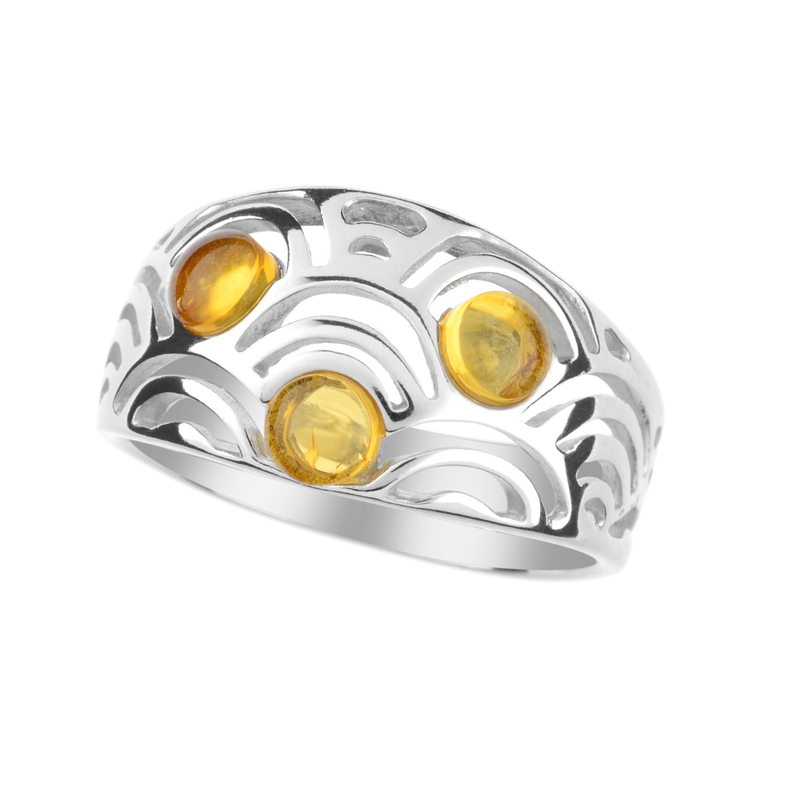 Baltischer Limonen-Bernstein-Silberring (dagen)