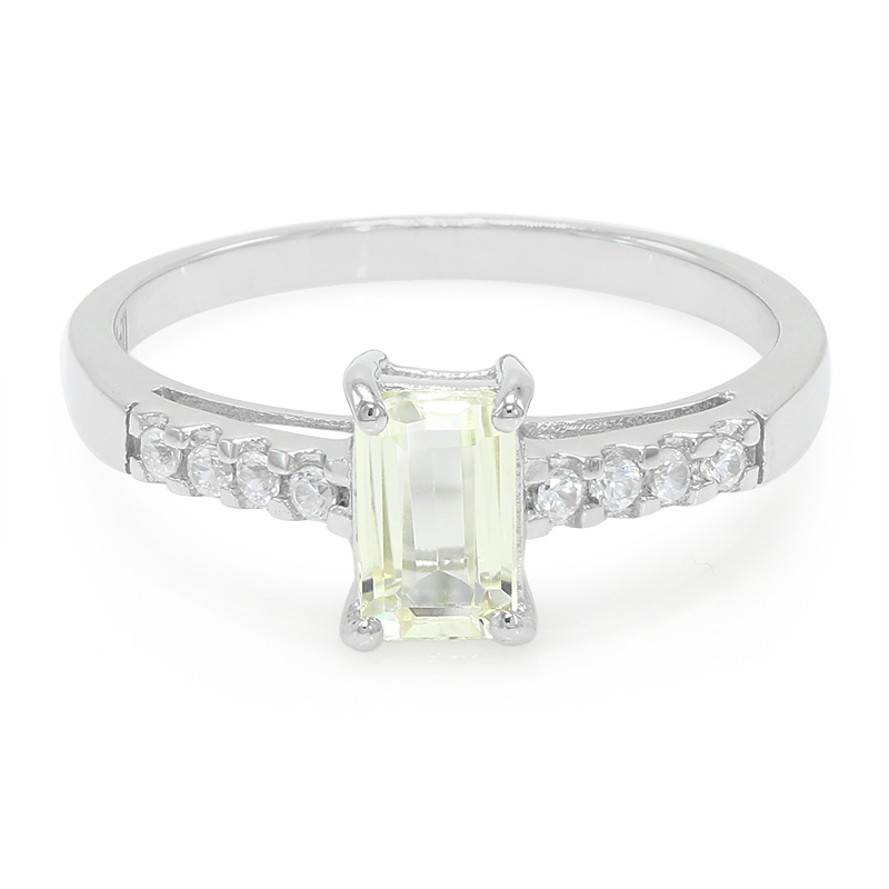 Kanariengelber Kunzit-Silberring