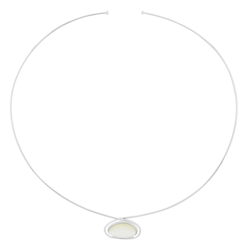 Perlmutt-Silberhalsreif