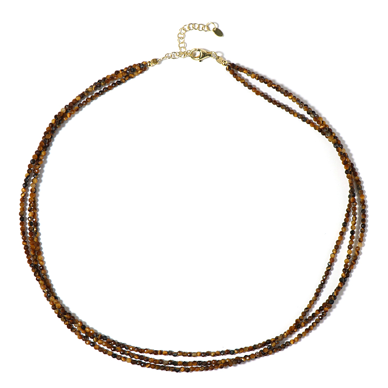 Tigerauge-Silberhalskette Tigerauge-Silberhalskette