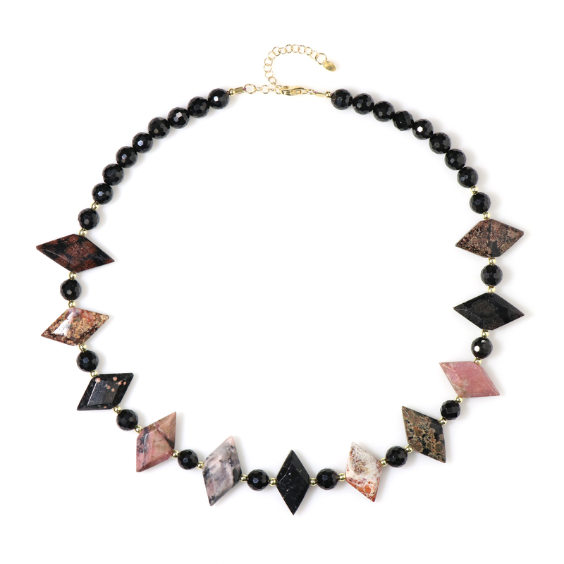 Rhodonit-Silberhalskette