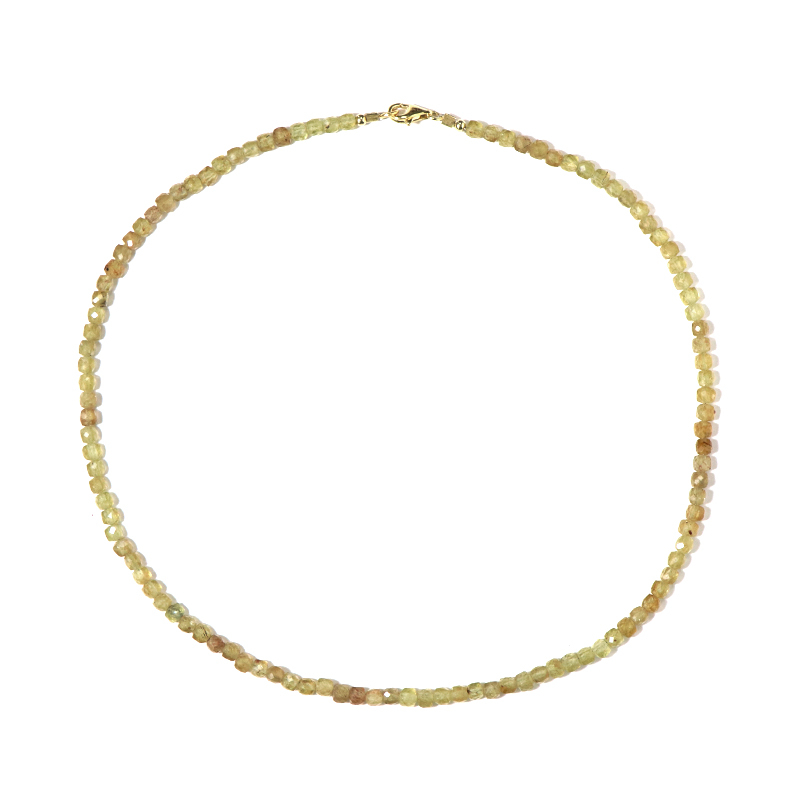 Grüner Apatit-Silberhalskette