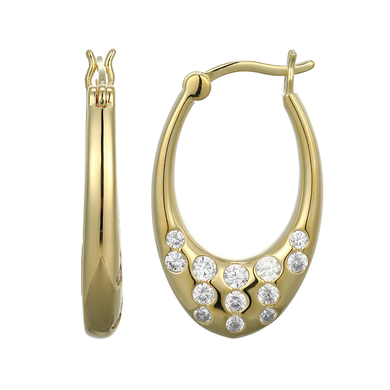 Zirkon-Silberohrringe (Adela Silber) Zirkon-Silberohrringe (Adela Silber)