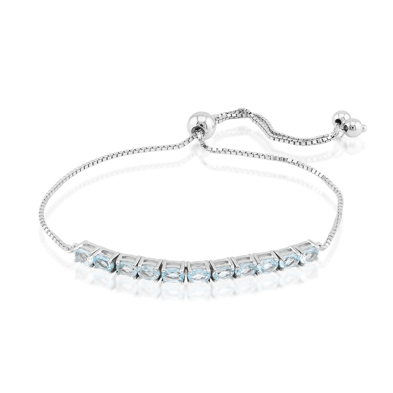 Himmelblauer Topas-Silberarmband