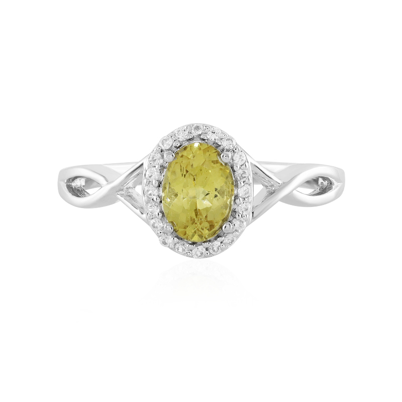 Goldener Apatit-Silberring