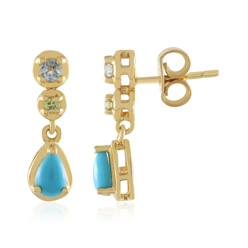 Sleeping Beauty-Türkis-Silberohrringe Sleeping Beauty-Türkis-Silberohrringe