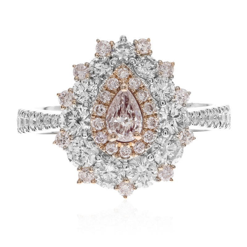 Pinkfarbener I1 Brillant-Goldring (CIRARI)