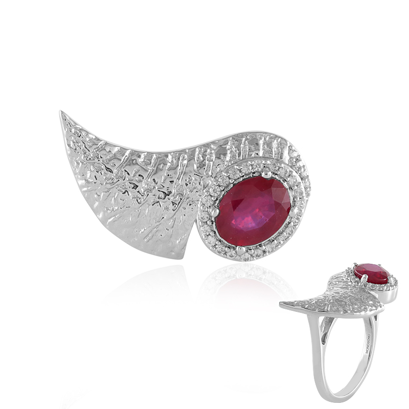 Bemainty-Rubin-Silberring (MONOSONO COLLECTION)
