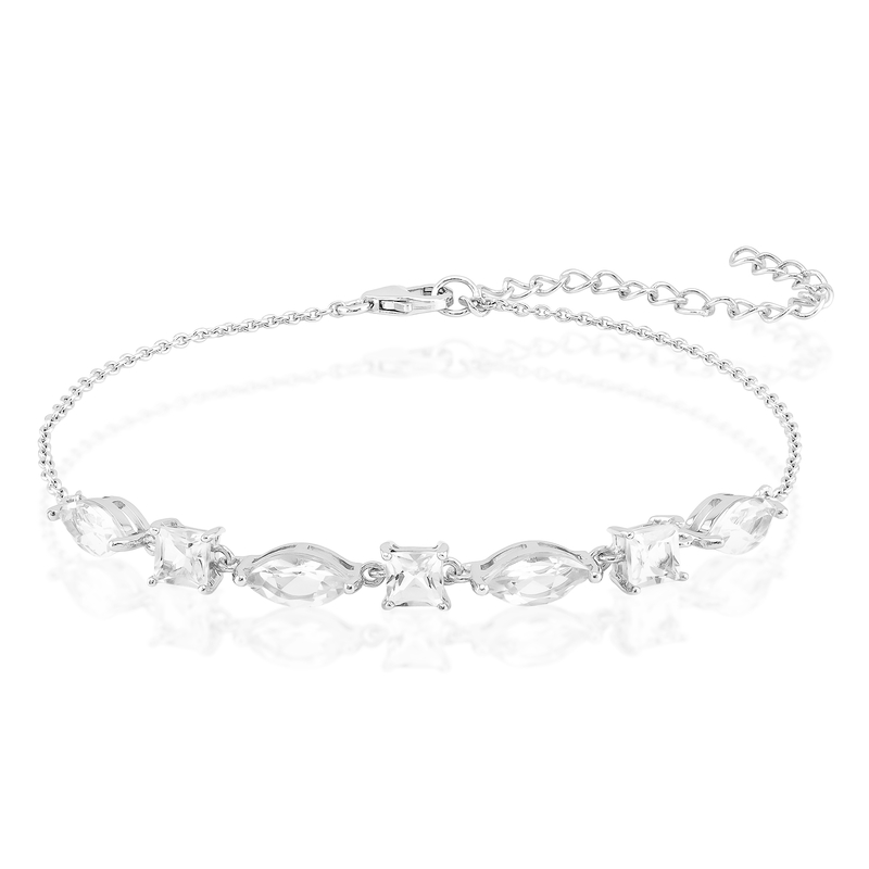 Weißer Topas-Silberarmband