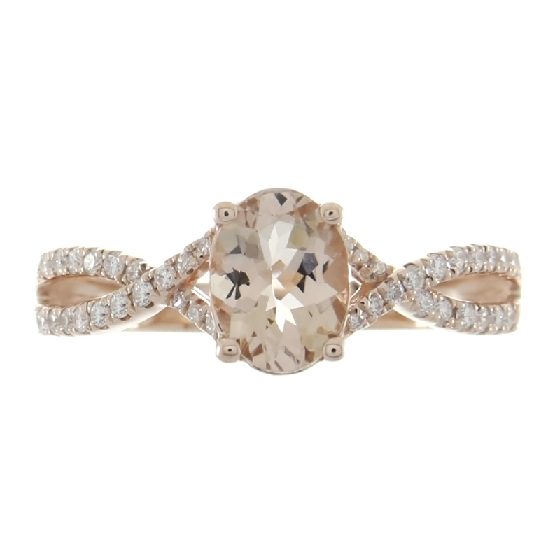 AAA-Morganit-Goldring - Farbe: Pink