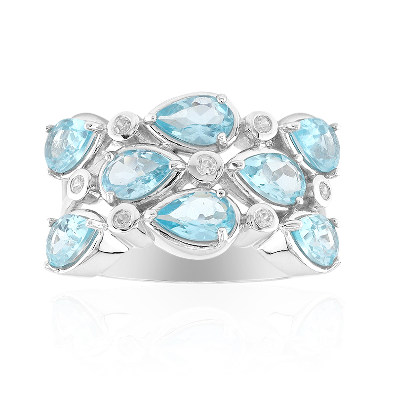 Blauer Apatit-Silberring