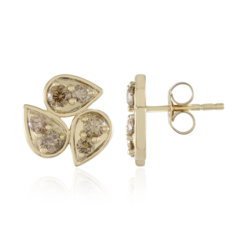 I2 Champagner-Brillant-Goldohrringe (de Melo) I2 Champagner-Brillant-Goldohrringe (de Melo)